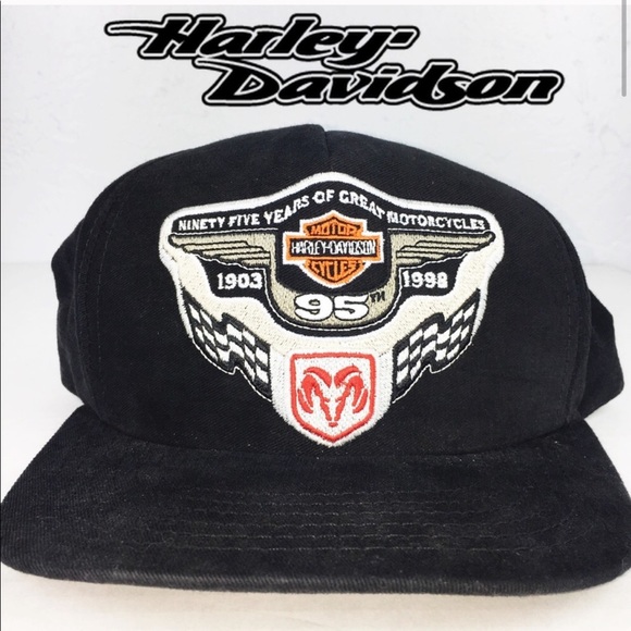 HARLEY DAVIDSON Vintage 90’s Miller Beer Black Hat - Picture 1 of 4